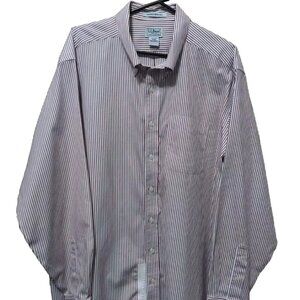 L.L. Bean Button Down Shirt Mens Size 18-36 Striped